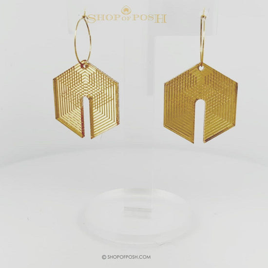 Gold Acrylic Geometric earrings