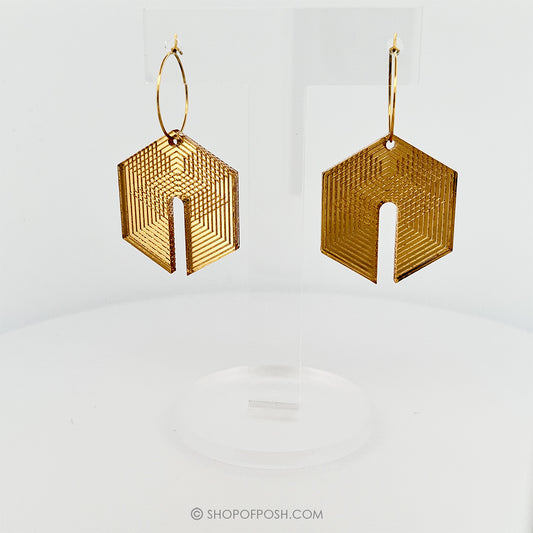 Gold Acrylic Geometric earrings