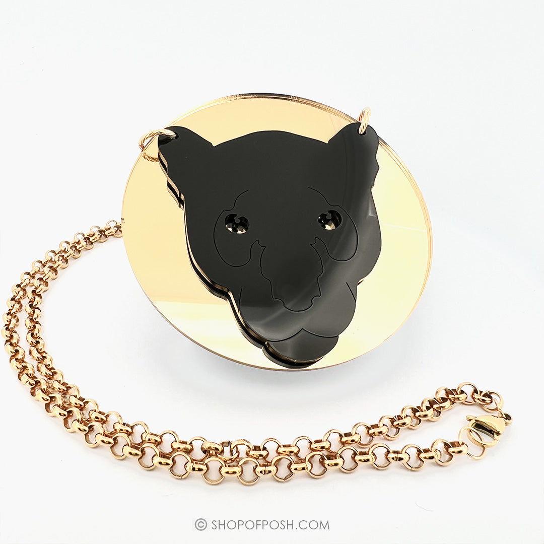 Black Panther Acrylic Statement Necklace